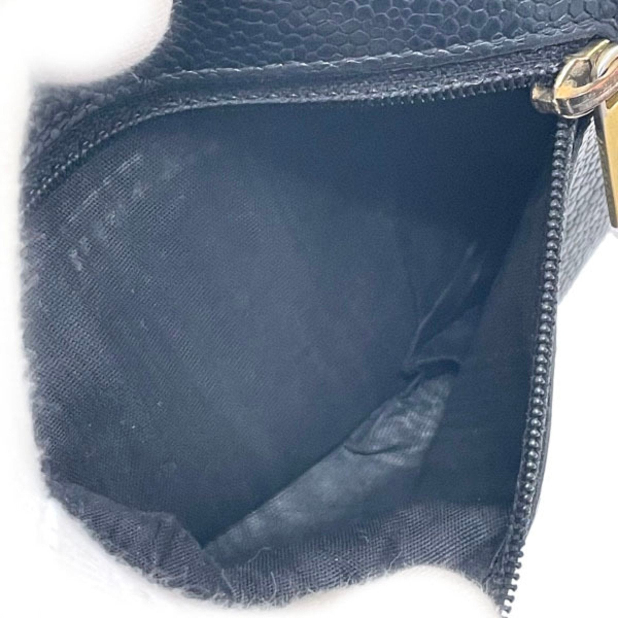 Chanel Black Grained Calfskin Wallet (Tri-Fold)