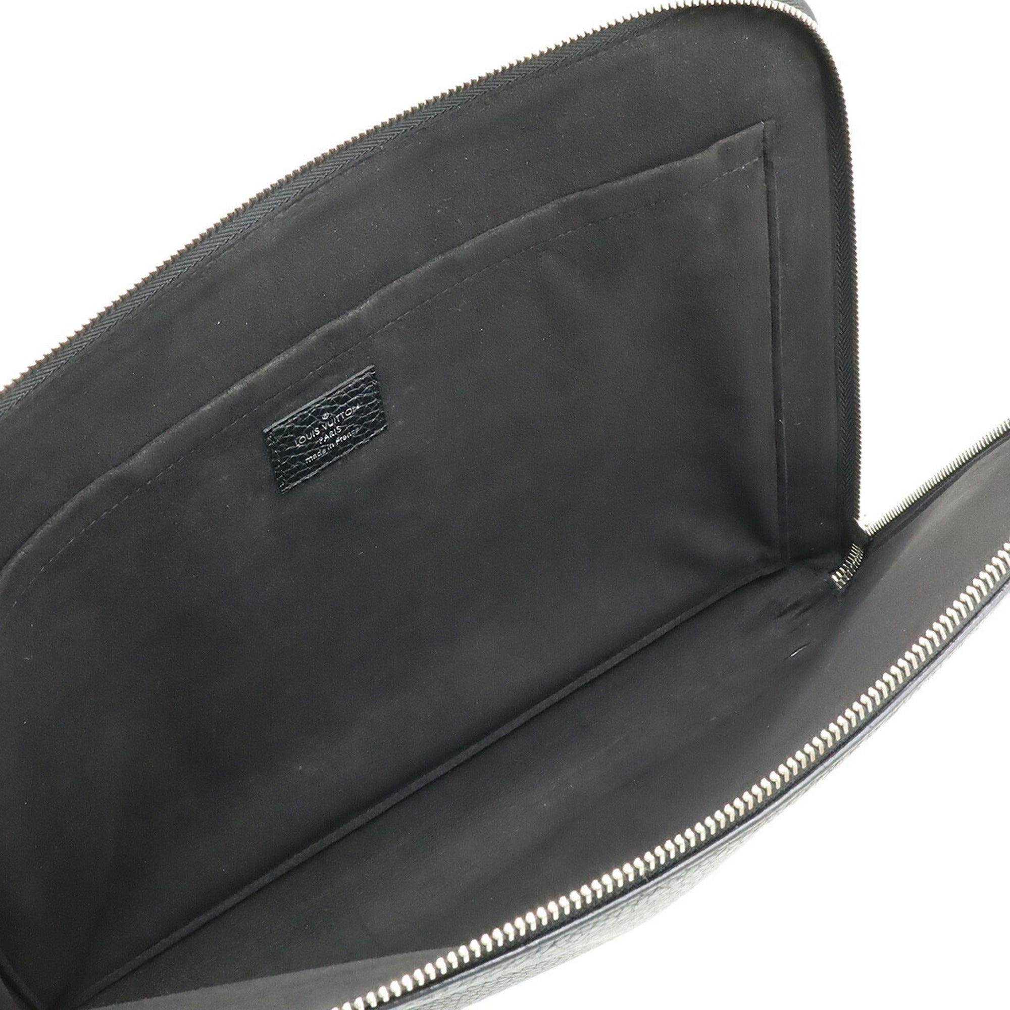 Louis Vuitton Black Noir Leather Clutch Bag Pochette
