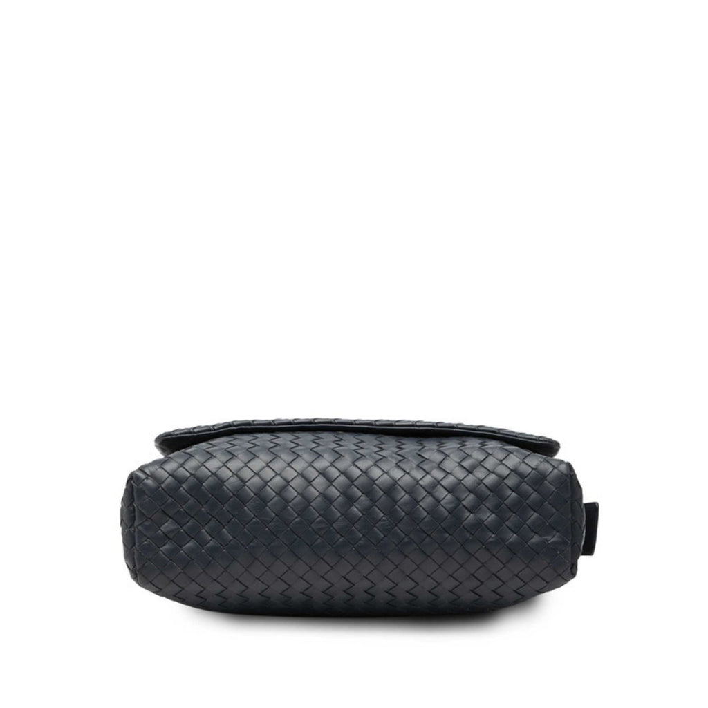 Bottega Veneta Navy Leather Shoulder Bag