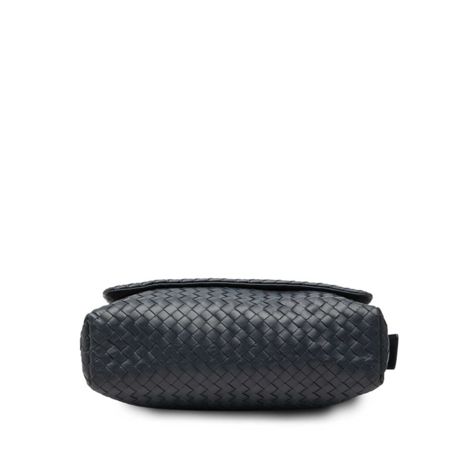 Bottega Veneta Navy Leather Shoulder Bag