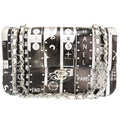Chanel Black Silver Leather Shoulder Bag