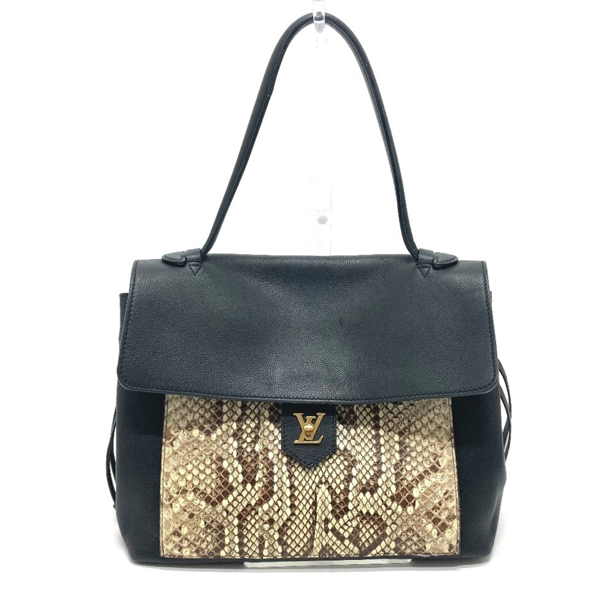 Louis Vuitton Black Leather Handbag Shoulder Bag