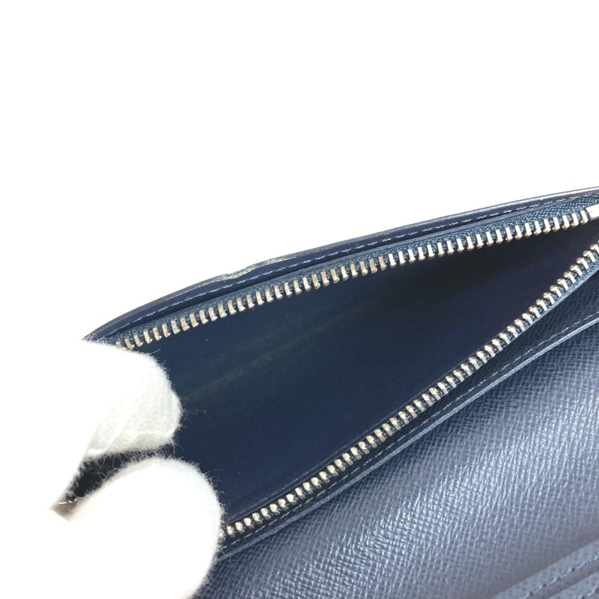 Louis Vuitton Blue Ocean Taiga Leather Leather Long Wallet