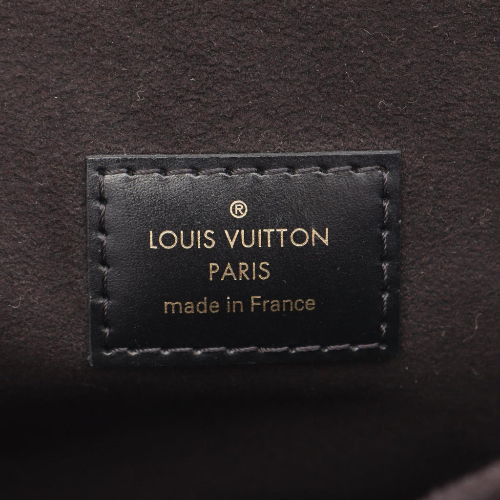 Louis Vuitton Black Brown Coated Canvas Leather Handbag Pochette