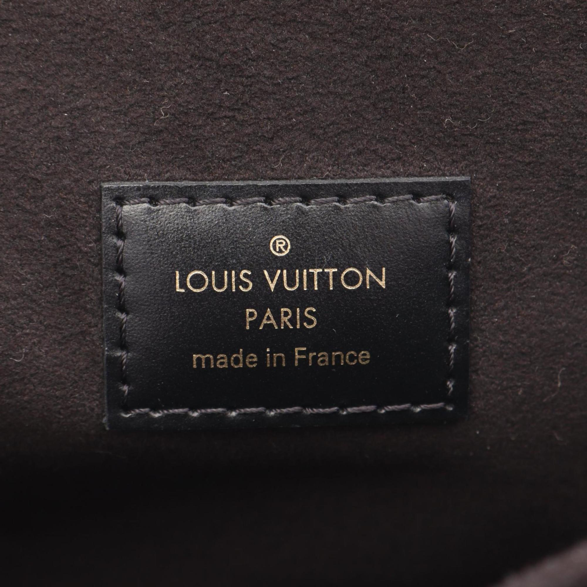 Louis Vuitton Black Brown Coated Canvas Leather Handbag Pochette