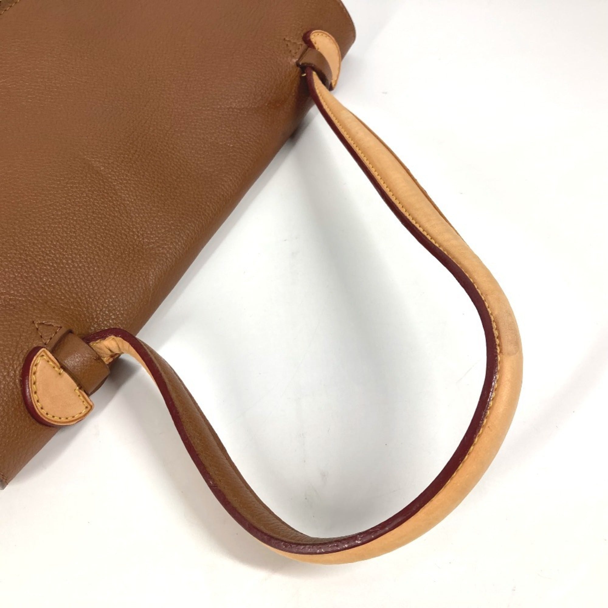 Louis Vuitton Brown Leather Shoulder Bag Tote Bag