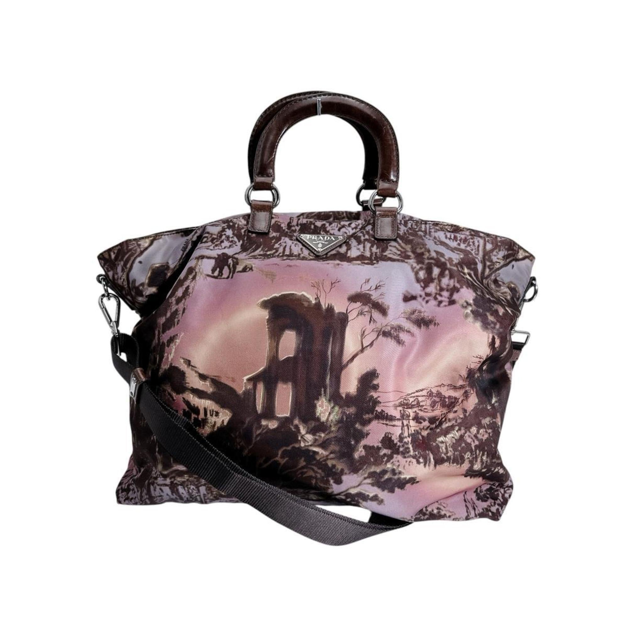 Prada Brown Nylon Handbag
