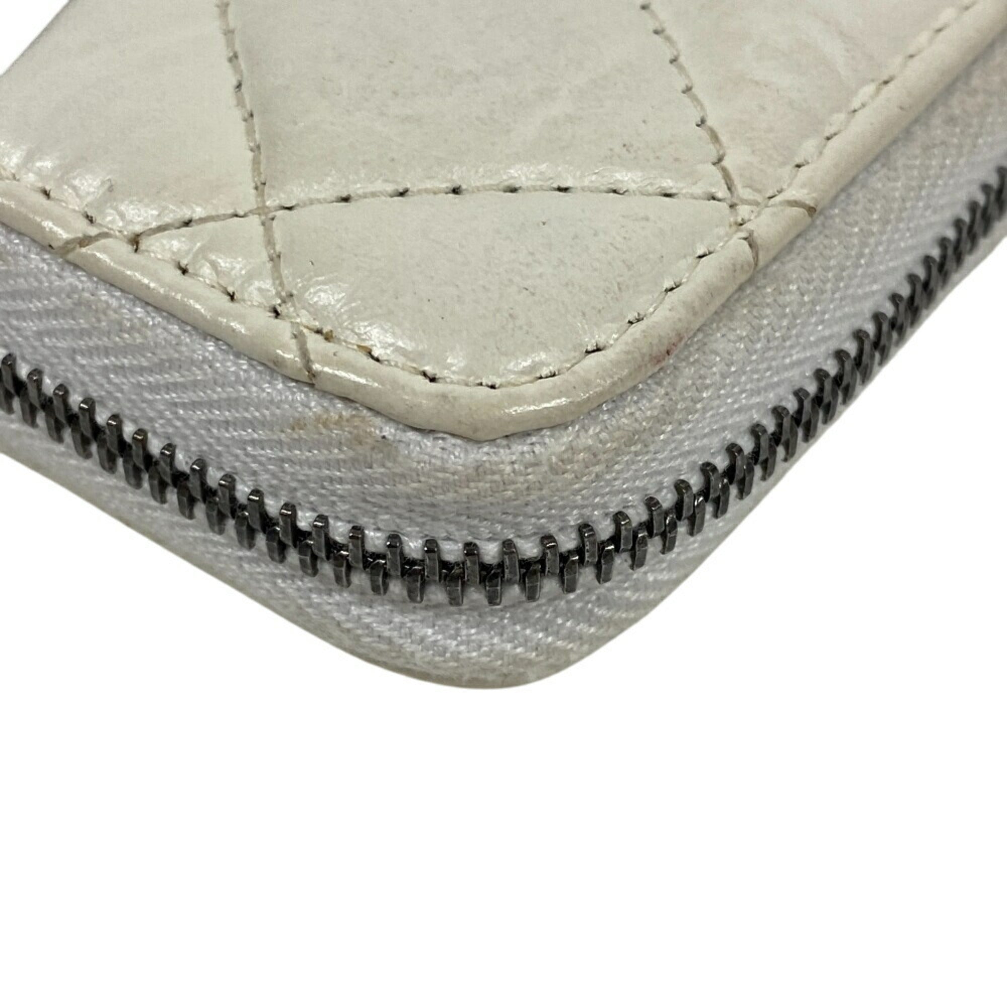 Chanel Black White Leather Coin Purse/Coin Case