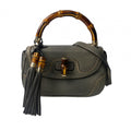 Gucci Brown Gray Leather Handbag Shoulder Bag (Pre-Owned)