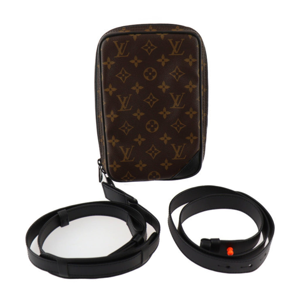 Louis Vuitton Black Brown Monogram Monogram Leather Shoulder Bag Sling Bag