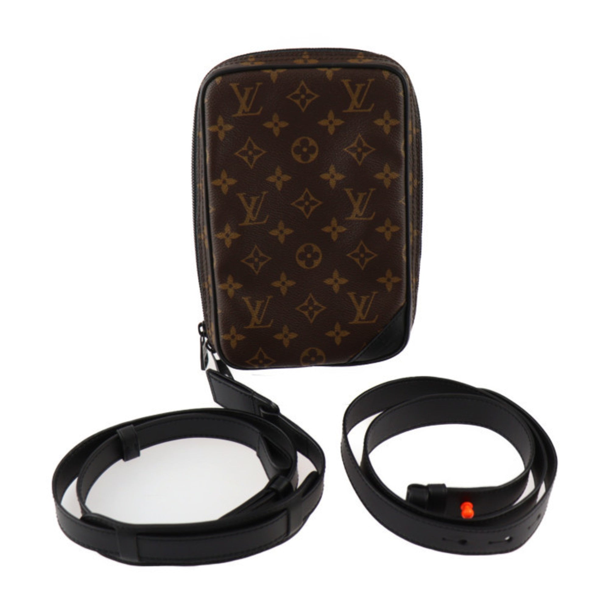 Louis Vuitton Black Brown Monogram Monogram Leather Shoulder Bag Sling Bag