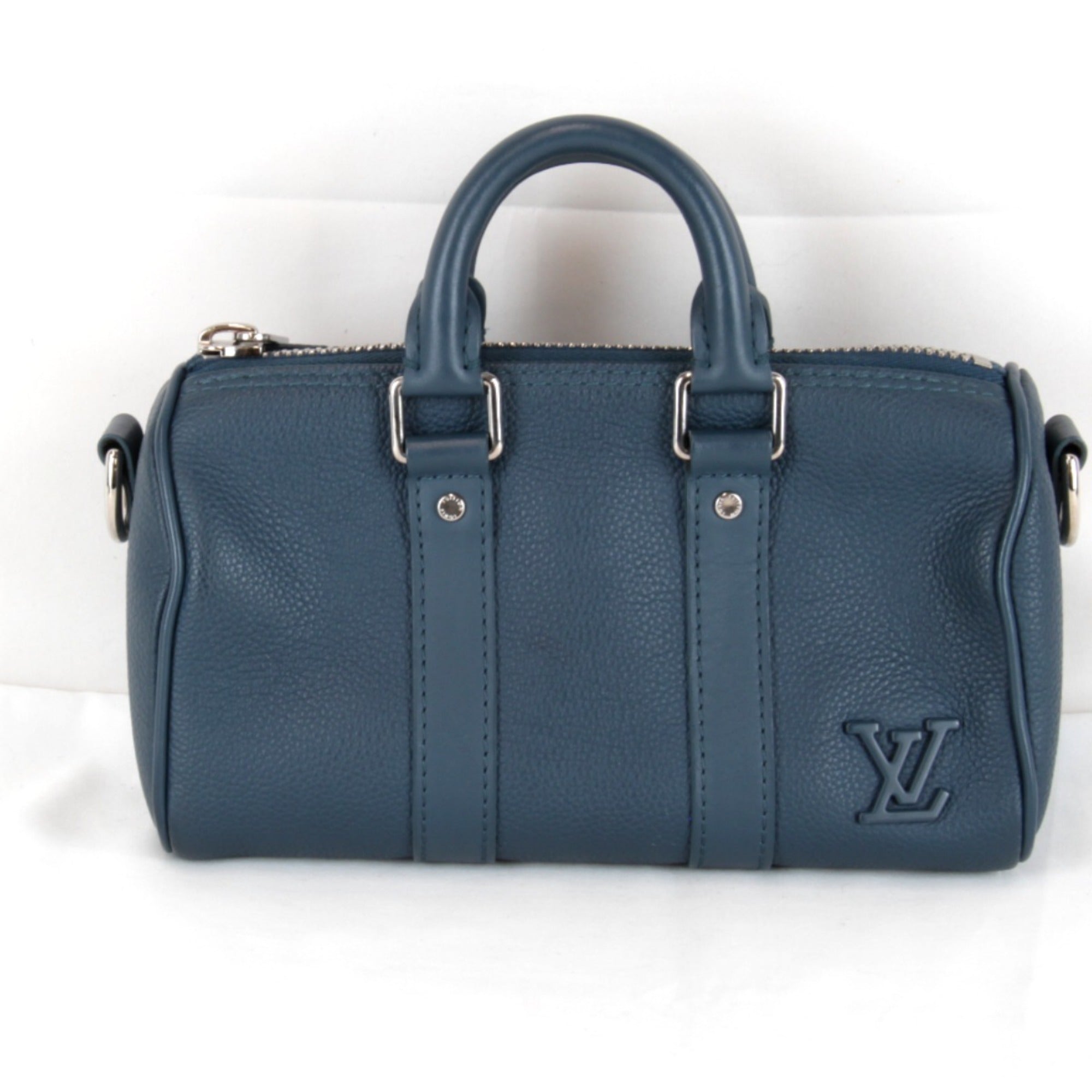 Louis Vuitton Blue Leather Handbag Shoulder Bag