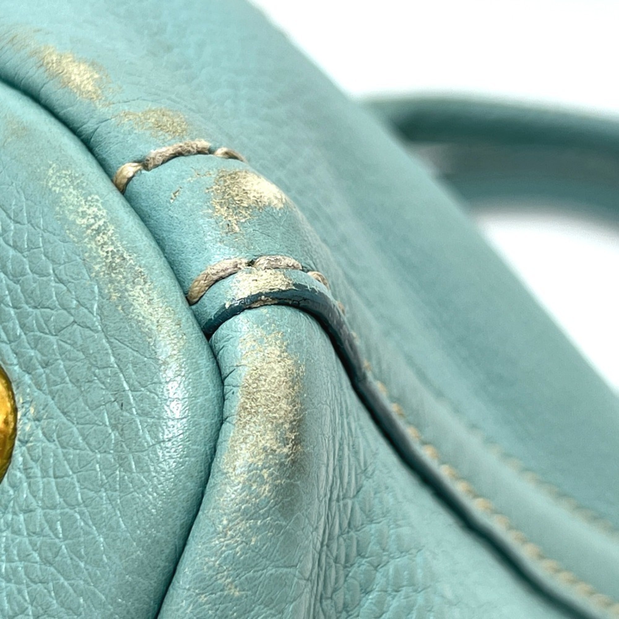 Prada Blue Canapa Handbag Tote Bag