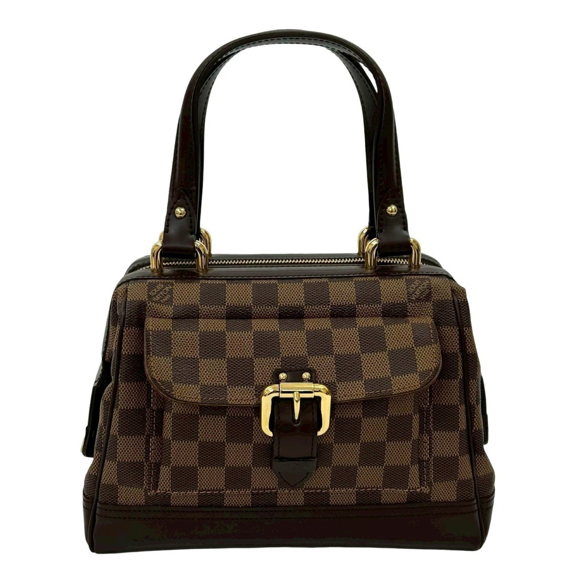 Louis Vuitton Brown Leather Pvc Boston Bag Handbag Tote Bag