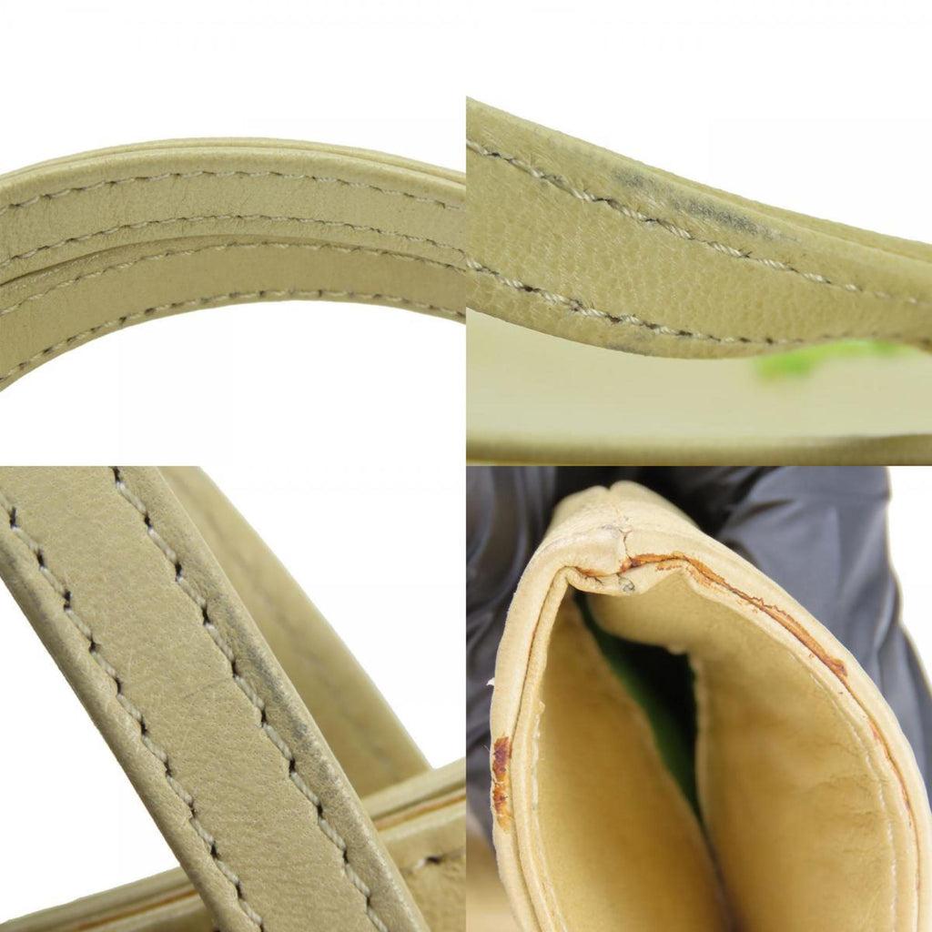Fendi Beige Pink Green Leather Tote Bag