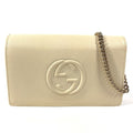 Gucci Ivory Leather Chain/Shoulder Wallet (Pre-Owned)