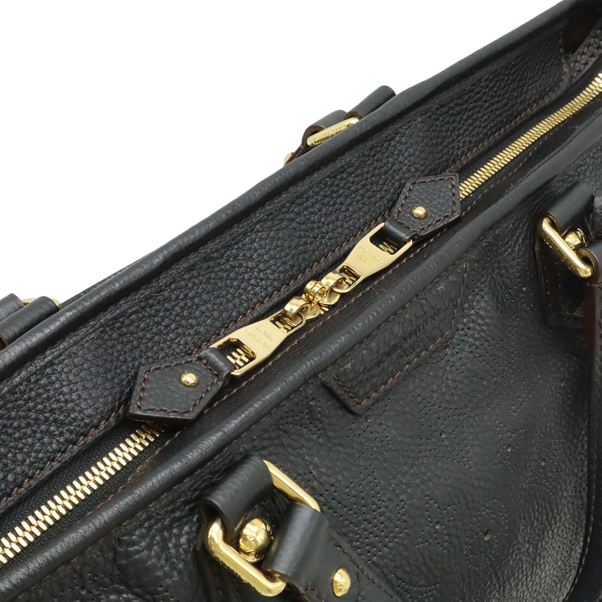 Louis Vuitton Mahina Black Noir Mahina Leather Handbag Shoulder Bag Tote Bag