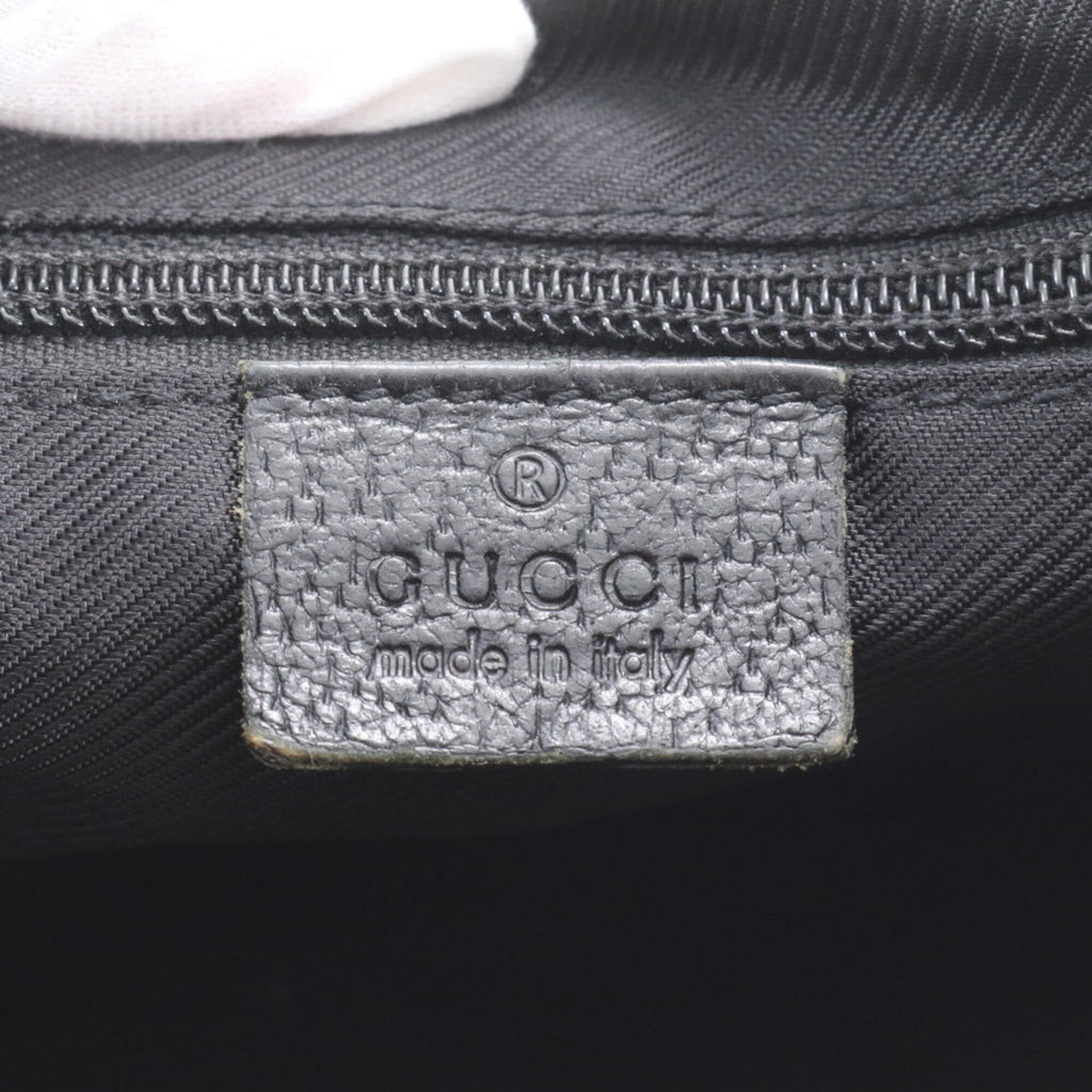 Gucci Black Leather Canvas Handbag Shoulder Bag Tote Bag (Pre-Owned)