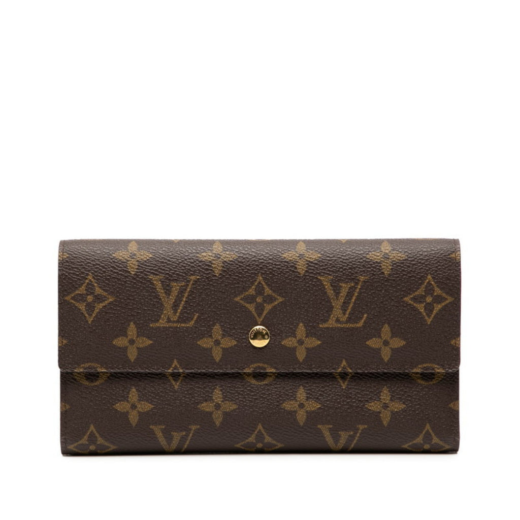 Louis Vuitton Brown Pvc Leather Long Wallet (Tri-Fold)