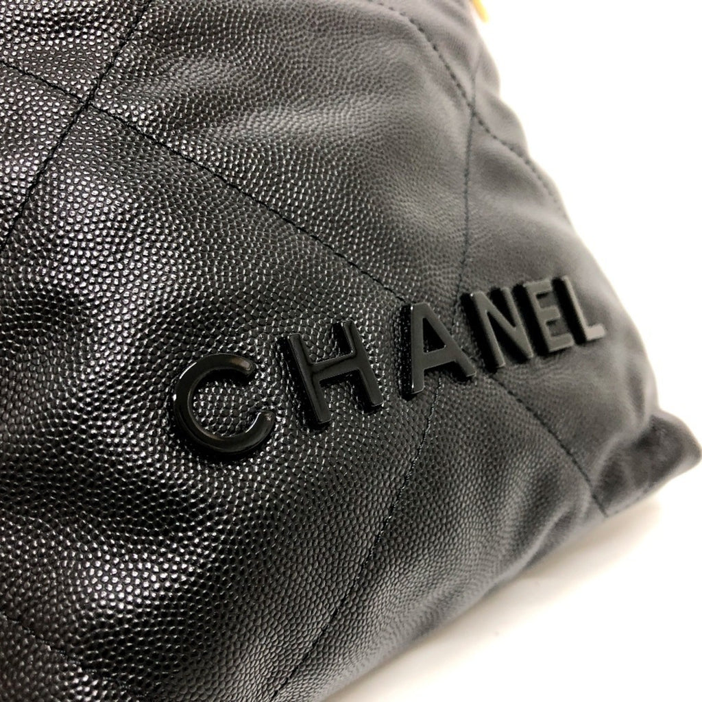 Chanel Black Grained Calfskin Shoulder Bag