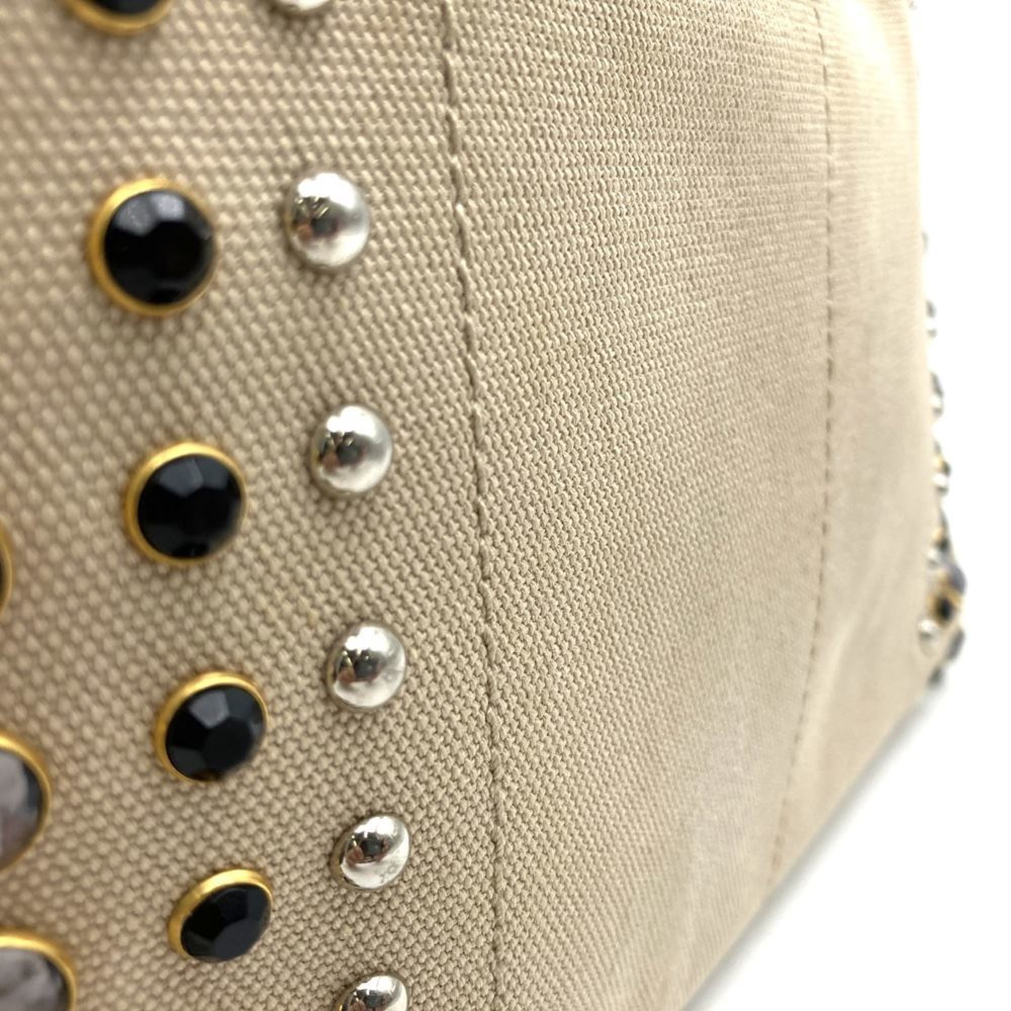Prada Beige Ivory Canvas Handbag Tote Bag