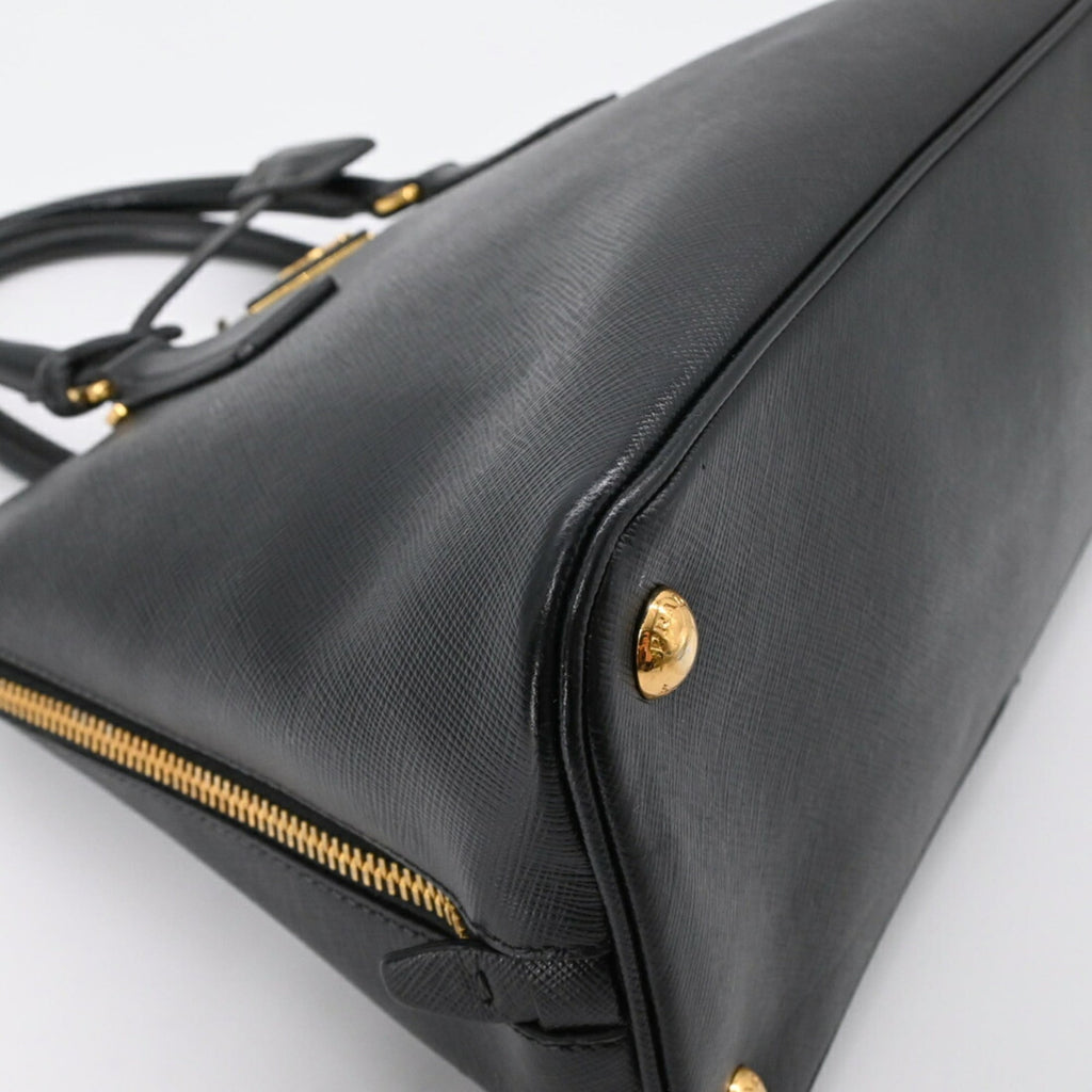 Prada Black Saffiano Triangle Handbag
