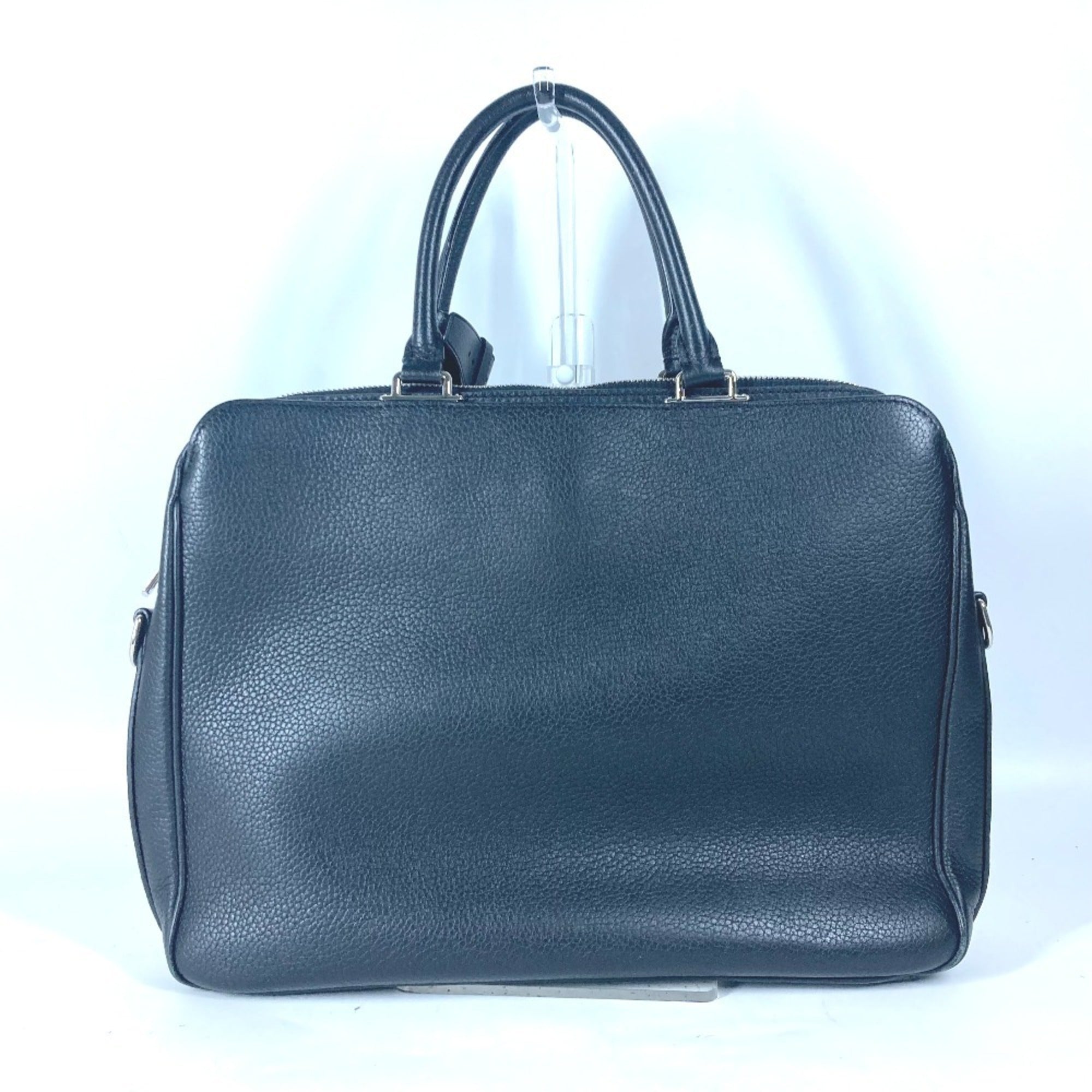 Louis Vuitton Black Leather Briefcase Handbag Tote Bag