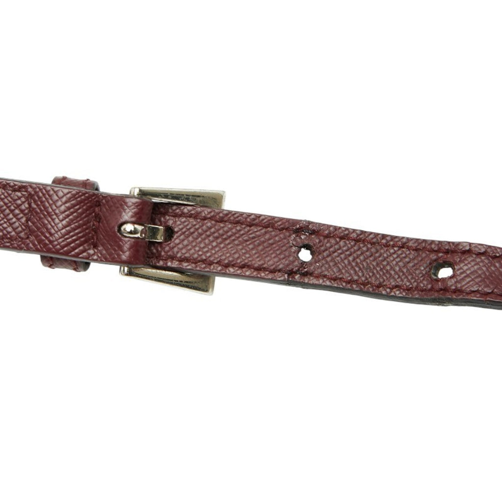 Prada Saffiano Bordeaux Wine Leather Handbag Shoulder Bag