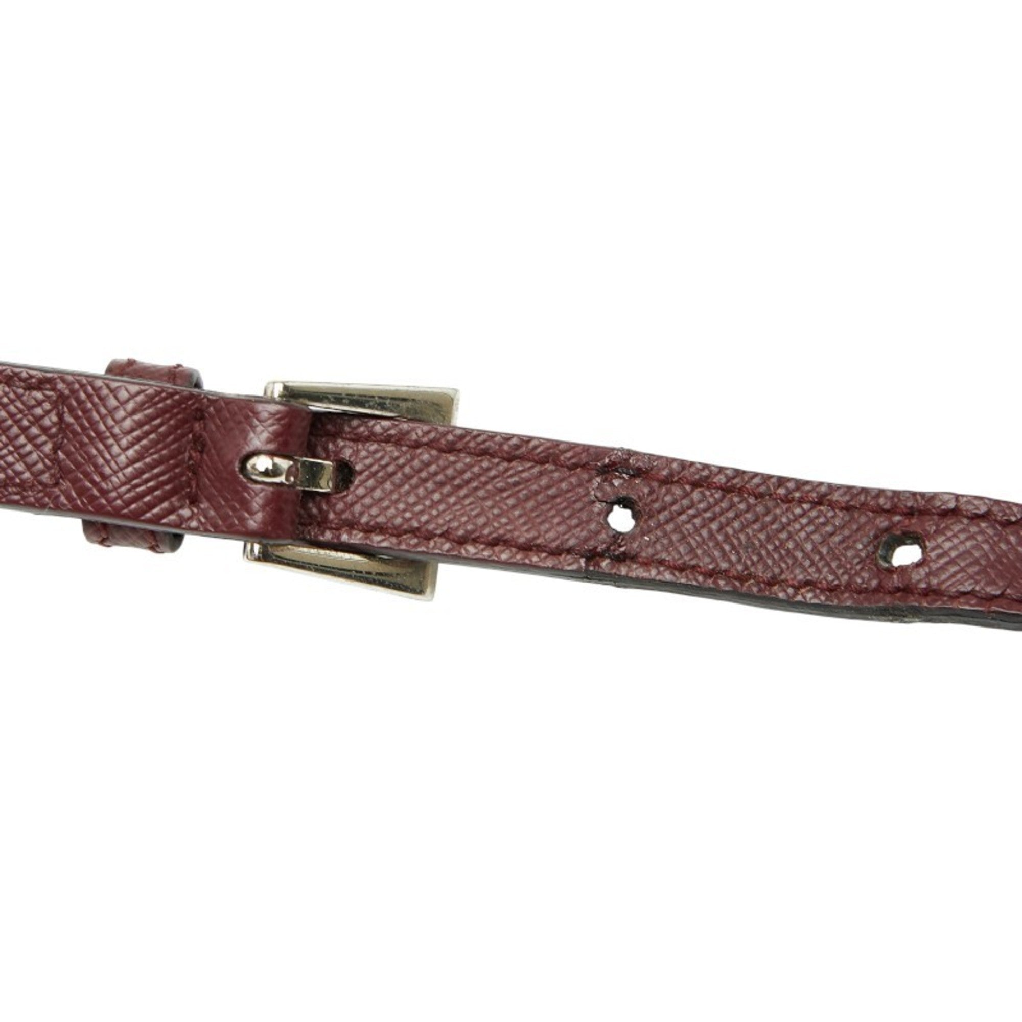 Prada Saffiano Bordeaux Wine Leather Handbag Shoulder Bag