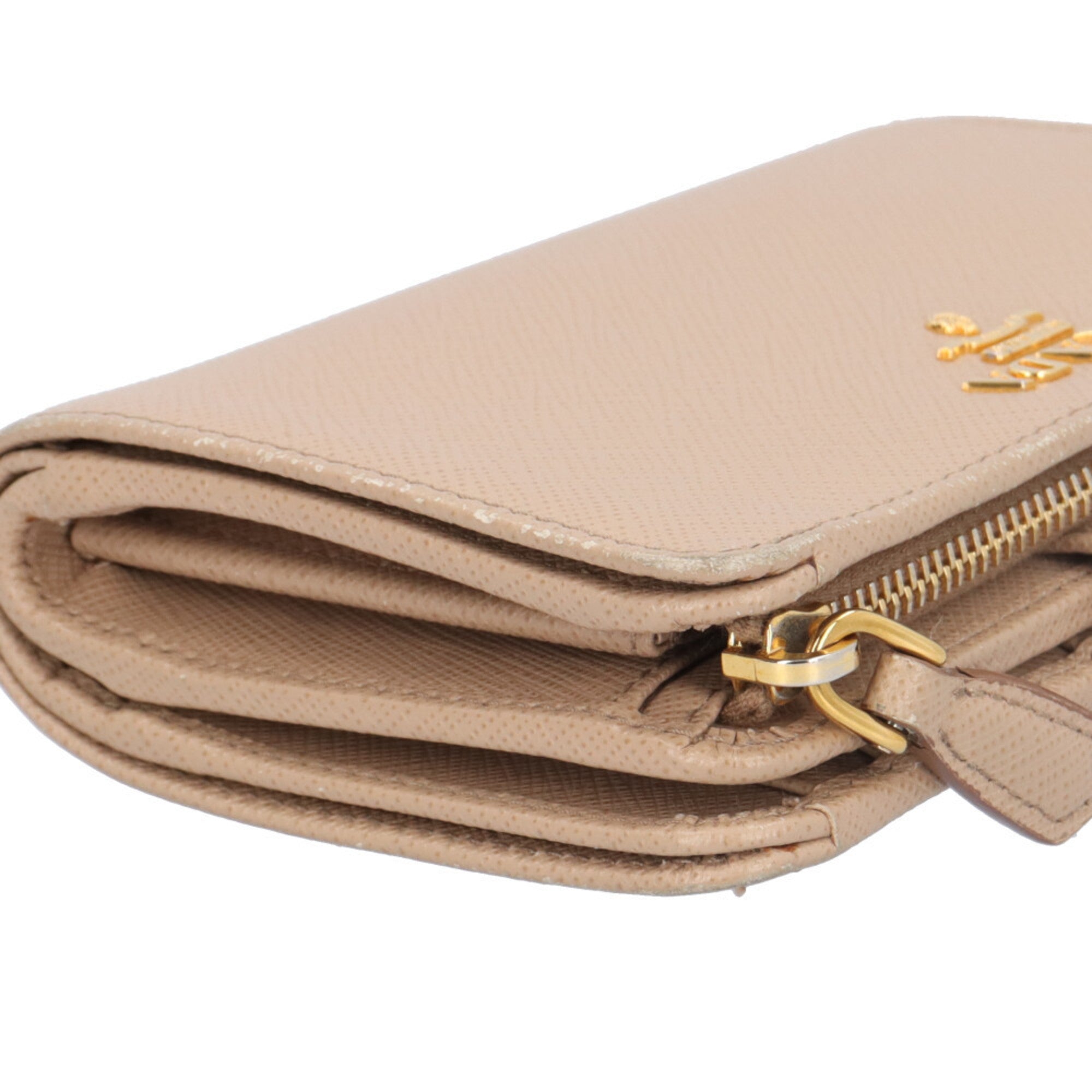Prada Beige Leather Wallet (Bi-Fold)