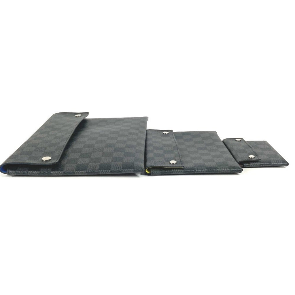 Louis Vuitton Black Blue Damier Graphite Clutch Bag Pouch