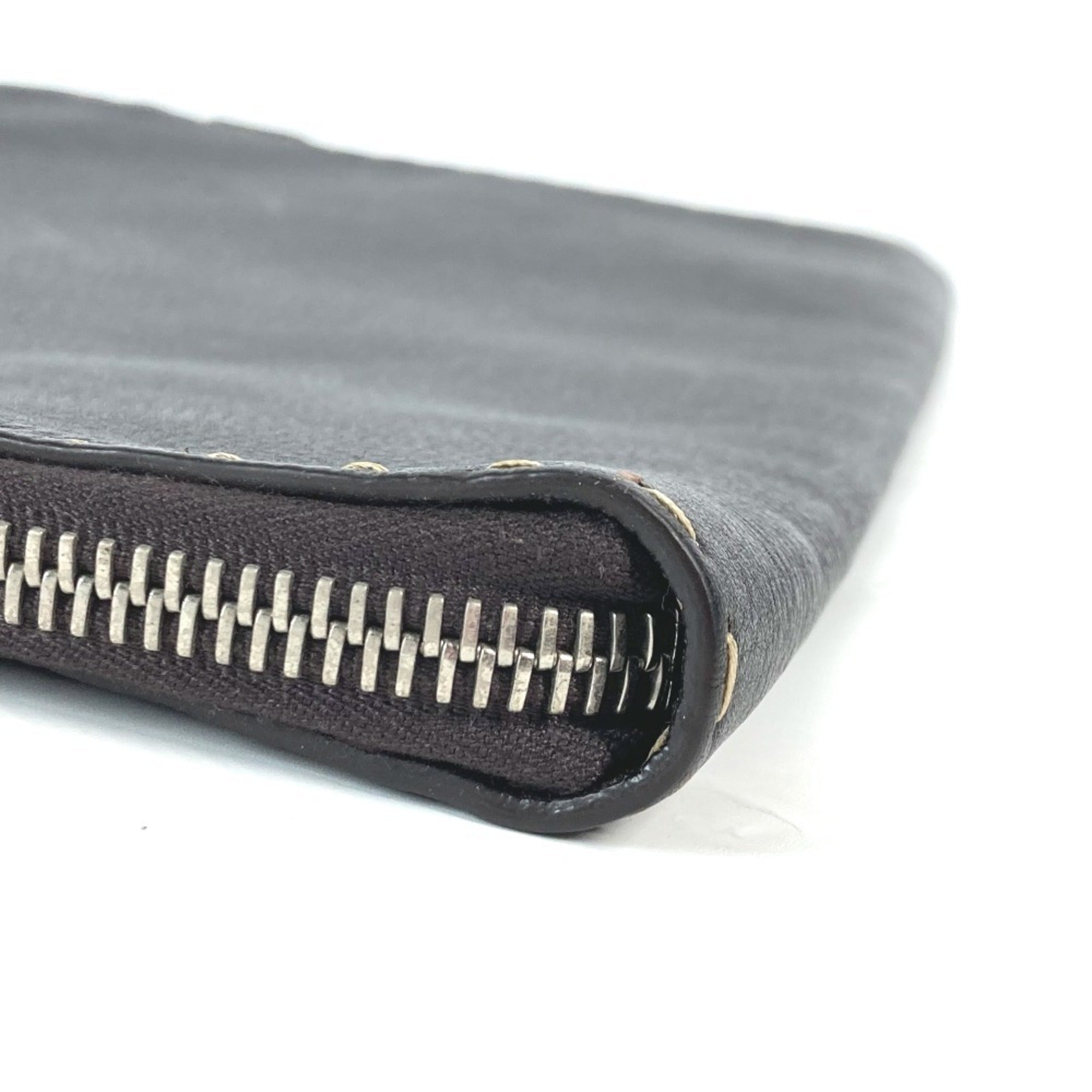 Fendi Dark Brown Leather Clutch Bag Pouch