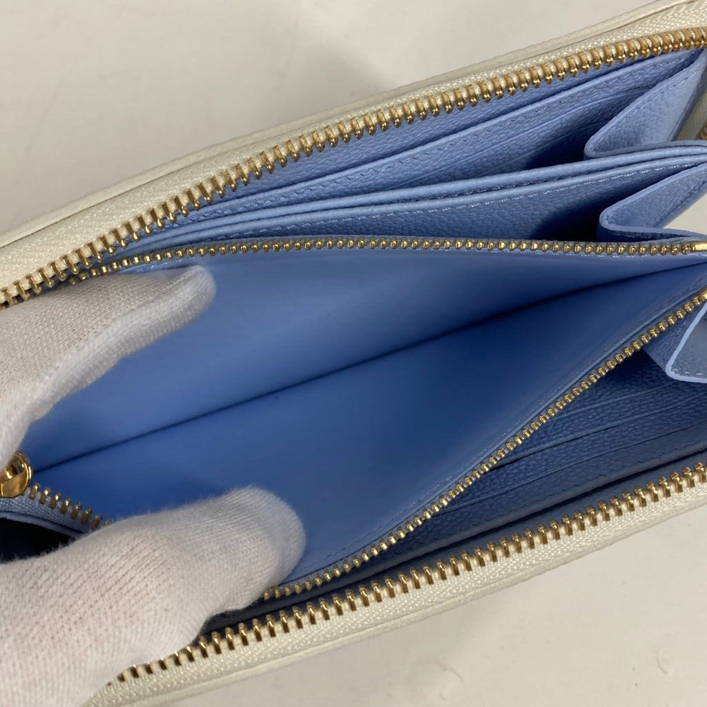 Louis Vuitton Monogram Empreinte Blue White Monogram Empreinte Long Bill Wallet