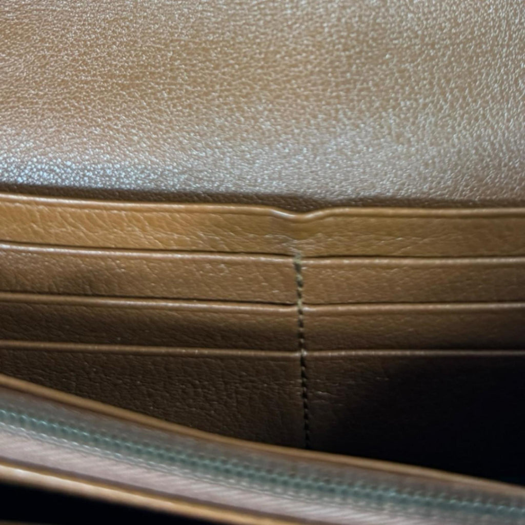 Gucci Brown Leather Chain/Shoulder Wallet (Pre-Owned)