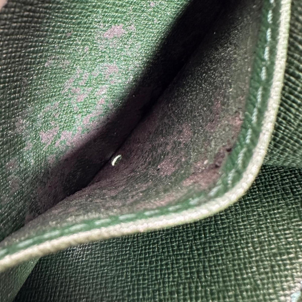 Louis Vuitton Episea Green Taiga Leather Clutch Bag