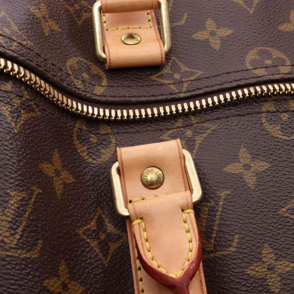 Louis Vuitton Brown Coated Canvas Leather Boston Bag