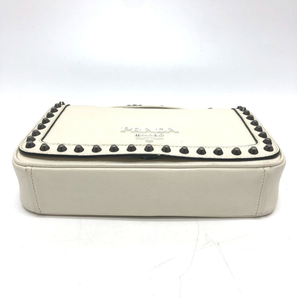 Prada White Leather Shoulder Bag