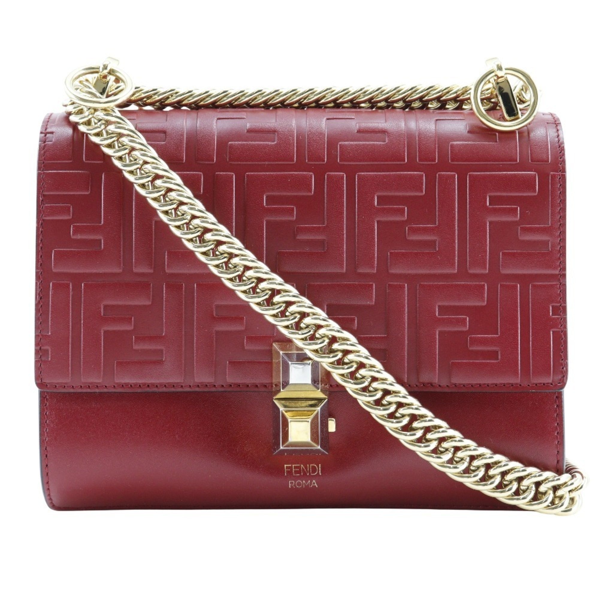 Fendi Red Color Leather Shoulder Bag