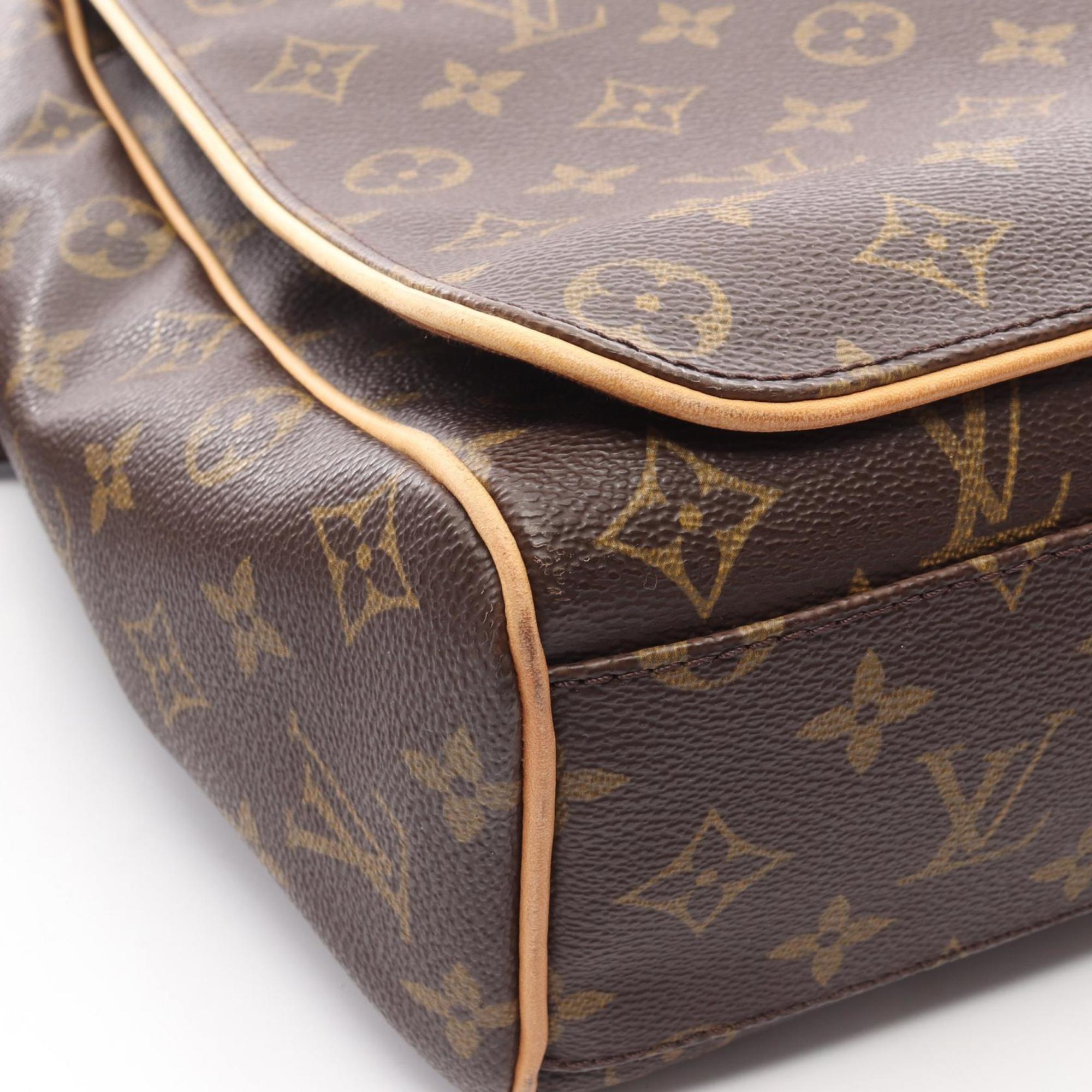 Louis Vuitton Brown Coated Canvas Leather Shoulder Bag