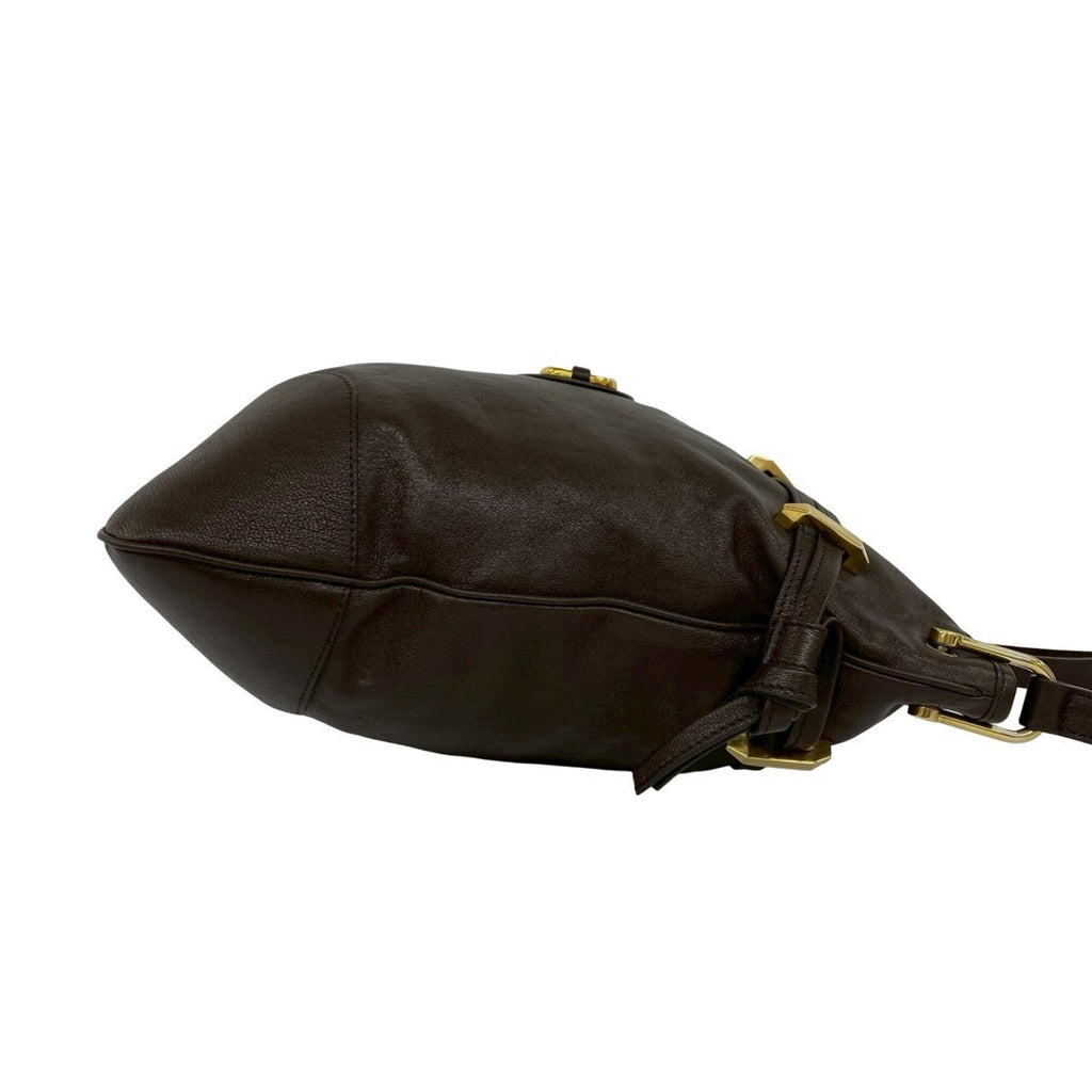 Gucci Brown Leather Shoulder Bag Sling Bag (Pre-Owned)