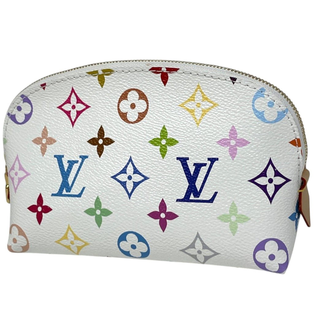 Louis Vuitton Blanc White Monogram Multicolore Pochette Pouch