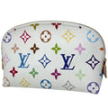 Louis Vuitton Blanc White Monogram Multicolore Pochette Pouch