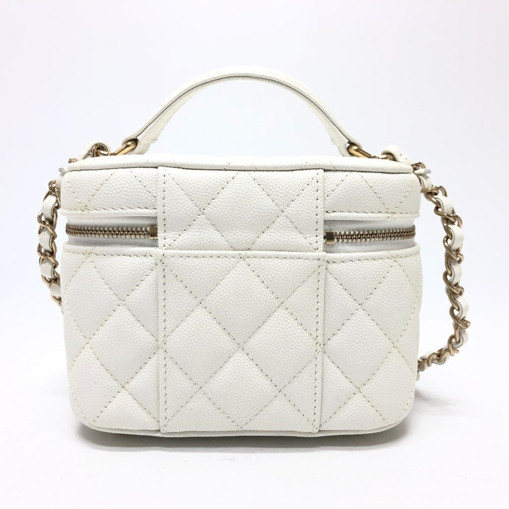Chanel Caviar Skin White Caviar Leather Handbag Shoulder Bag Vanity Bag