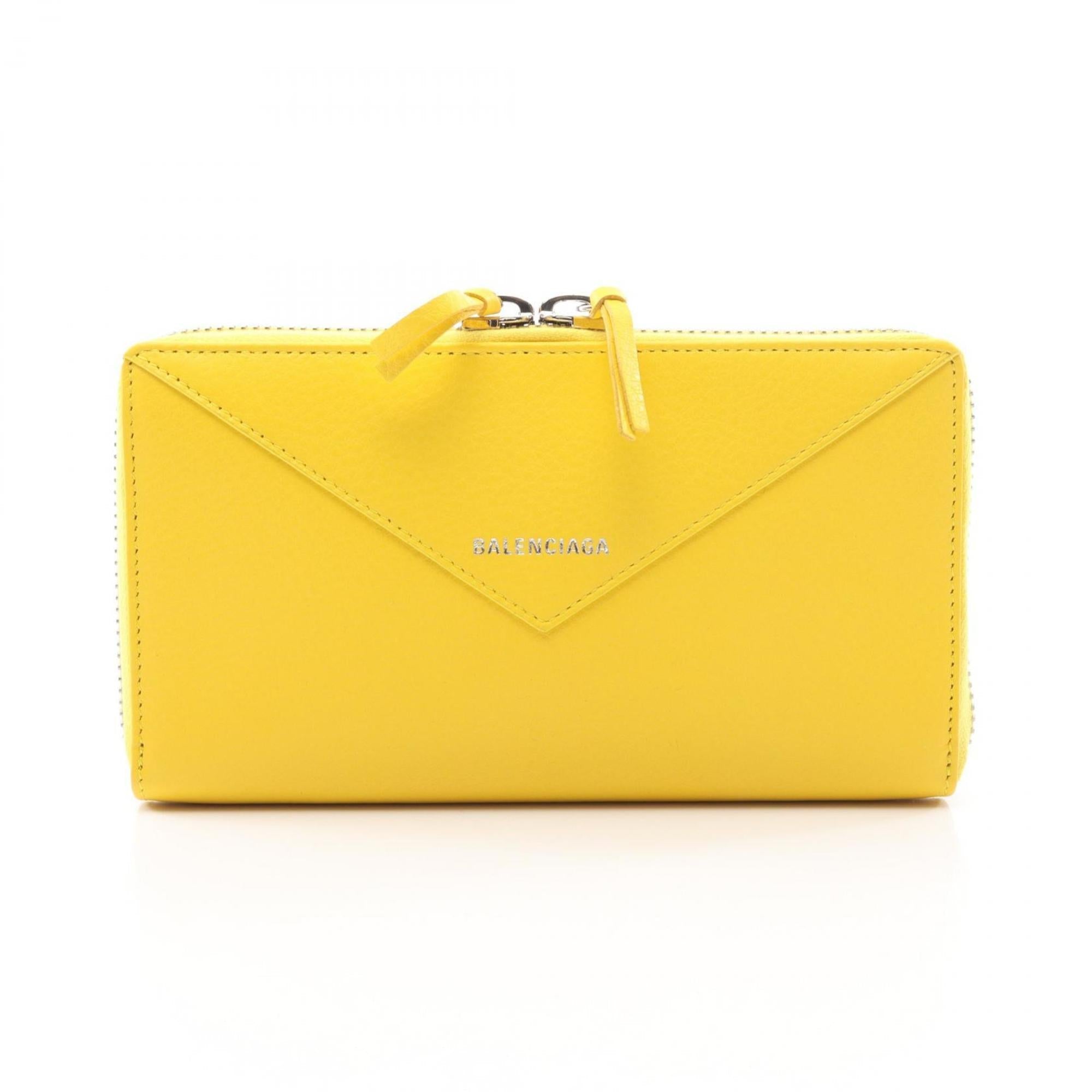 Balenciaga Yellow Leather Long Wallet (Bi-Fold)