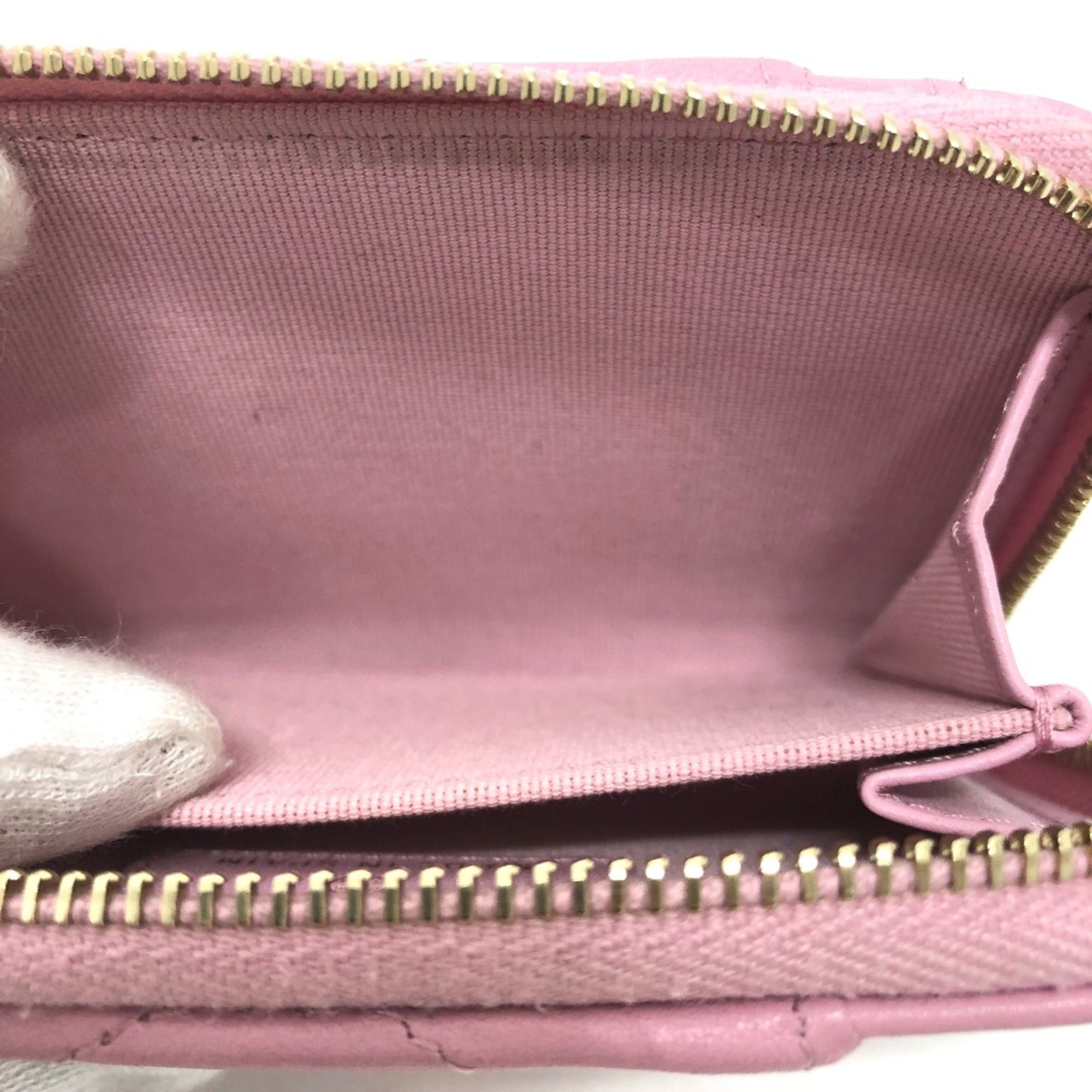 Chanel Pink Leather Coin Purse/Coin Case