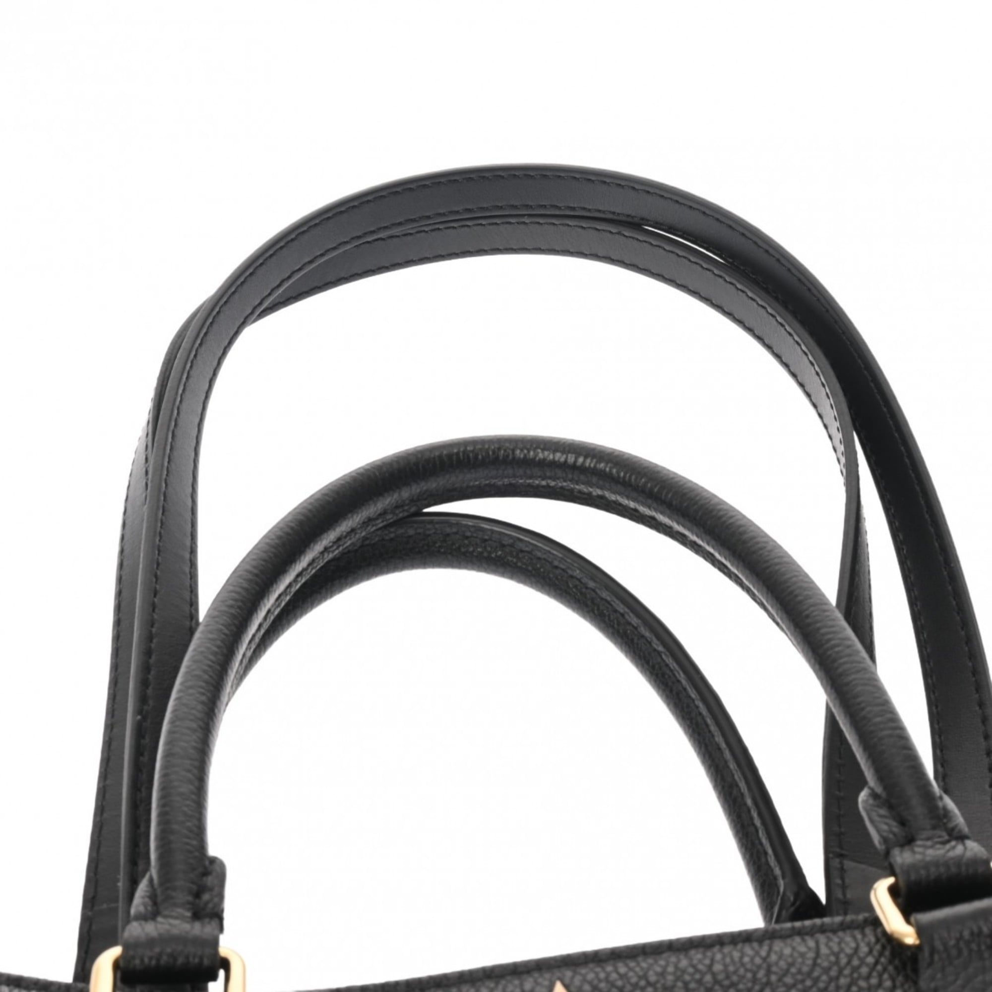 Louis Vuitton Beige Black Leather Handbag