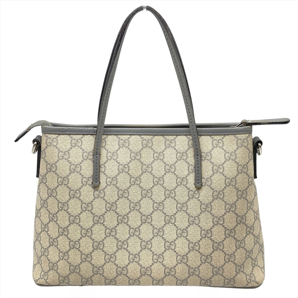 Gucci Gray Gg Supreme Leather Tote Bag (Pre-Owned)