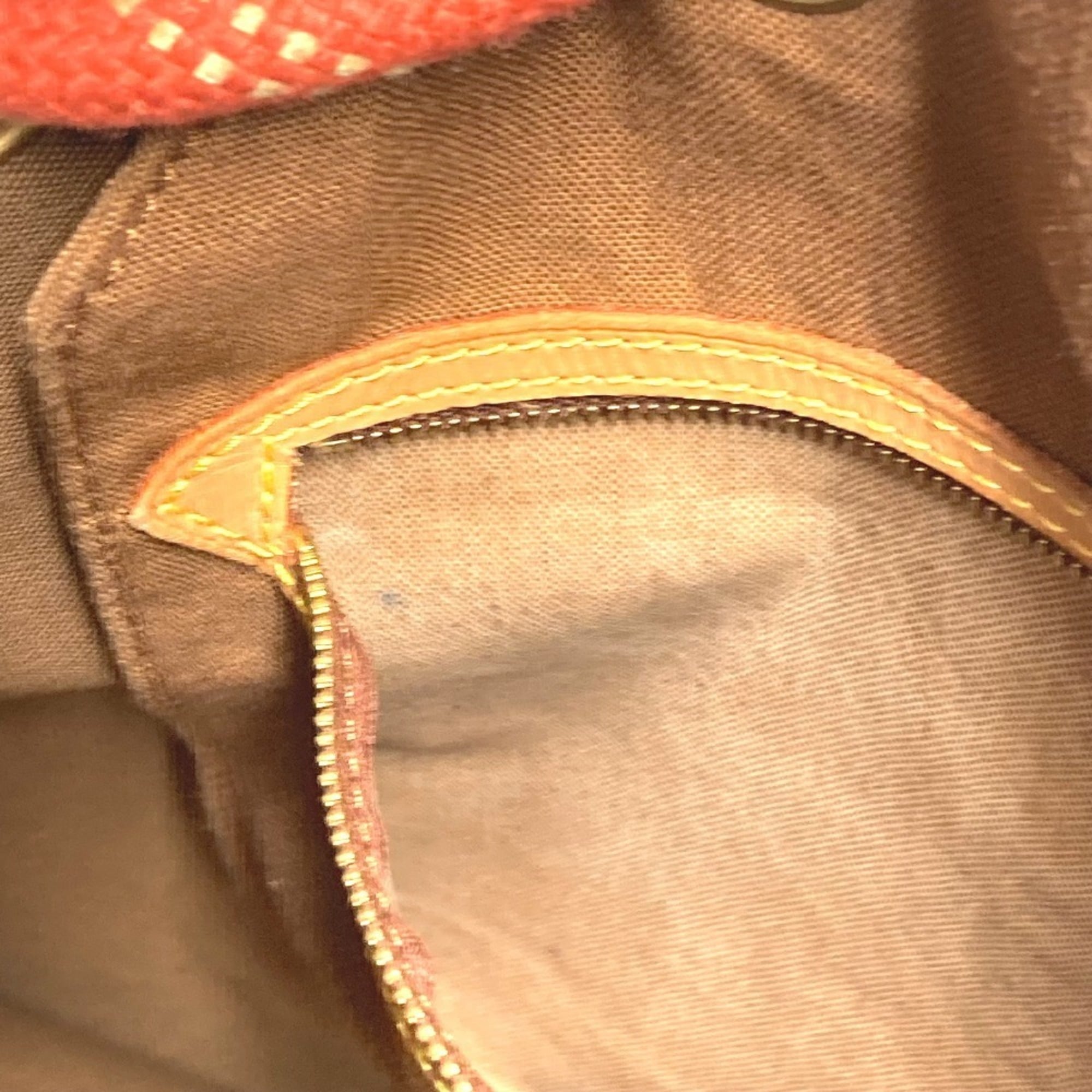 Louis Vuitton Orange Leather Canvas Shoulder Bag