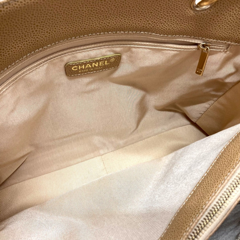 Chanel Beige Leather Tote Bag