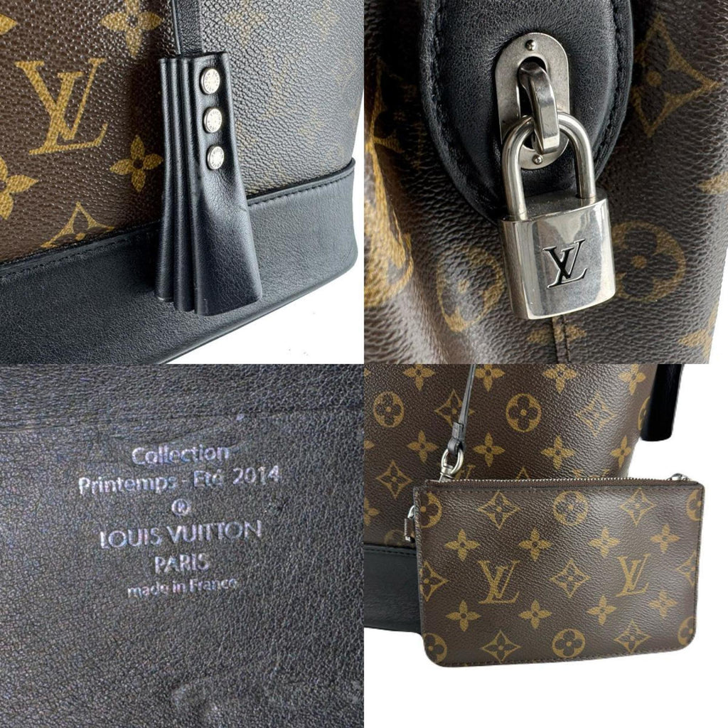 Louis Vuitton Black Brown Monogram Leather Handbag